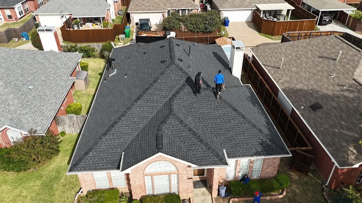 Commercial Roofing work in progress on a Denton property